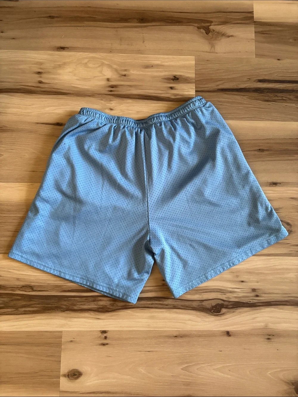 Danny Duncan Men's Athletic Mesh Shorts in Light Blue with White '69' Graphic